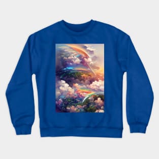 ABSTRACT STYLE RAINBOW ON SUMMER DAY Crewneck Sweatshirt